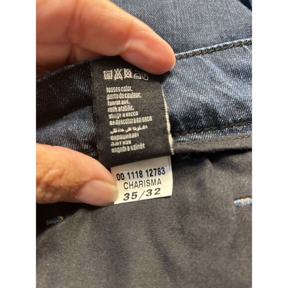 34 Heritage Jeans Mens Charisma Size 35x32 Cotton Blend Dark Wash Denim Jeans - Picture 3 of 8